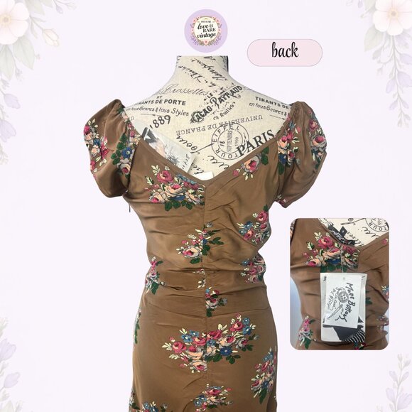 Y2K Betsey Johnson Silk Ruched Floral Dress • USA Made • NWT • Size 6 - Picture 4 of 9